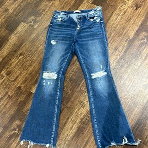 Flying monkey by buckle size 31 wide leg raw hem destructed jeans